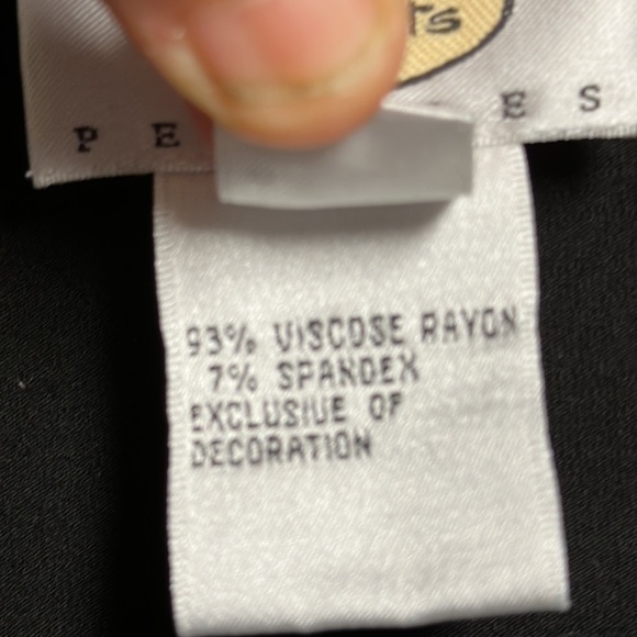 TALBOTS Faux Camisole Under Knotted Spandex Shirt Black Sz SP - Picture 7 of 7